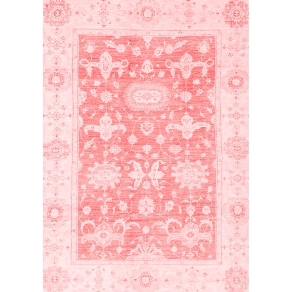 Ahgly Company Machine Washable Indoor Rectangle Abstract Red Modern Area Rugs, 5' x 7'