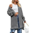 thumbnail image 2 of Long Cardigan Sweaters for Women Fall Trendy Oversized Open Front Winter Coat Grey L, 2 of 9