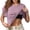 Light Purple#9527, variant on BOOMNY Women's Short Sleeve T Shirts With Built In Bra Solid Color Loose Summer Tees for Women