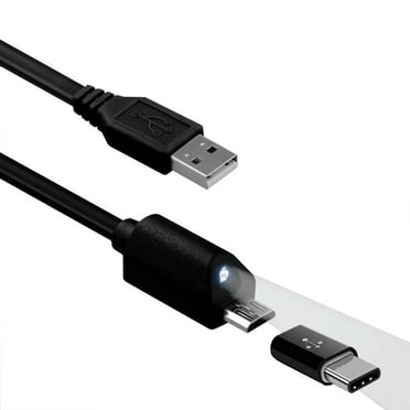 2-in-1 6ft Long USB Cable for Nokia C300/C110, G100/G310 5G Phones - Micro-USB and USB-C Type-C Adapter Fast Charging Power Cord Sync Wire G6B for Nokia C300/C110, G100/G310 5G Models