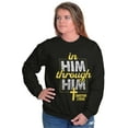 thumbnail image 4 of In Him Through Him Christian Cross Sweatshirt for Men or Women Brisco Brands S, 4 of 6