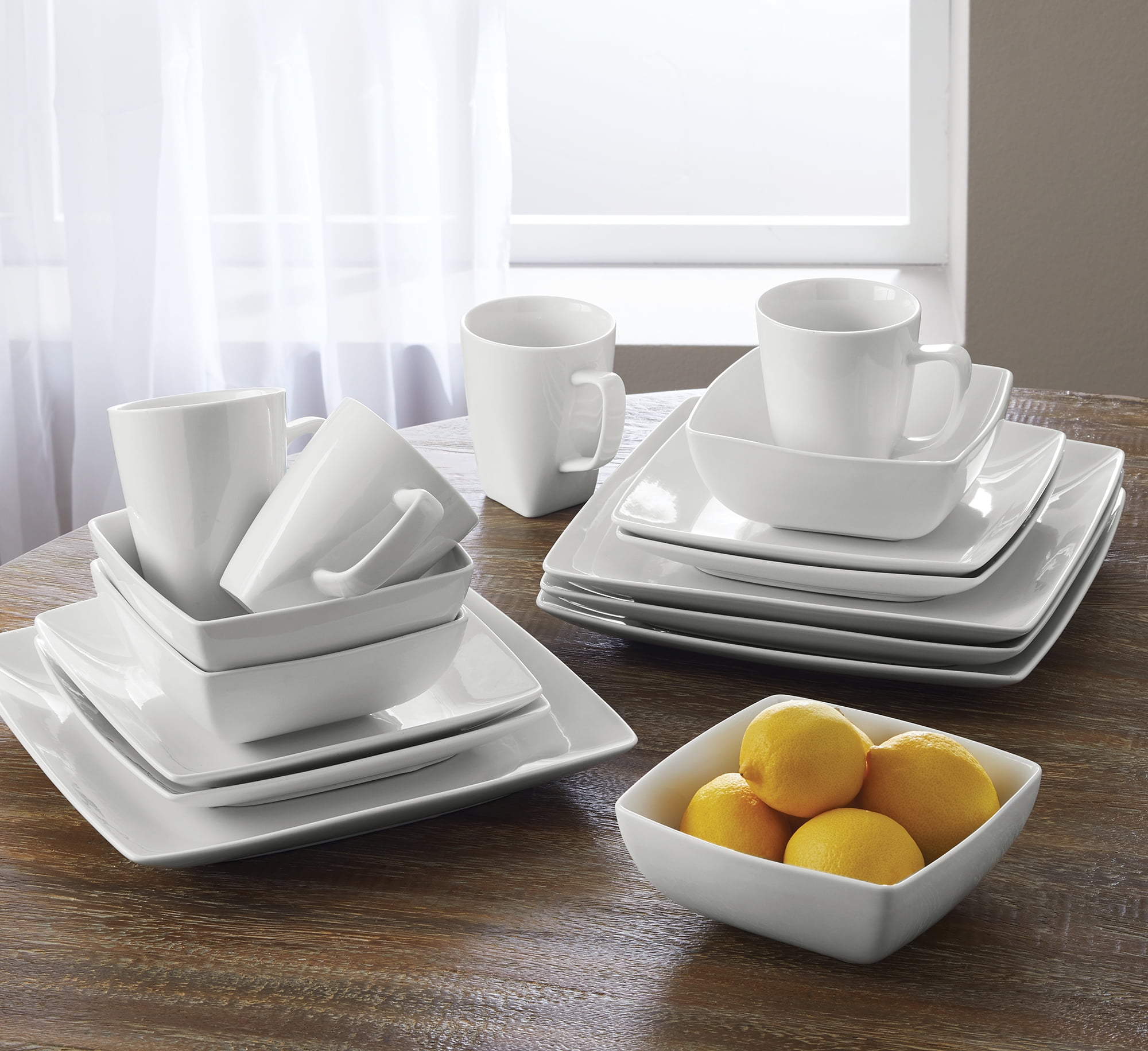 Better Homes & Gardens 16 Piece Loden Coupe Square Dinnerware Set