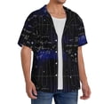 thumbnail image 2 of Xecao Mathematica Science Pattern Men's Short-Sleeve Cuban Collar Button-Down Shirt with Chest Pocket Lightweight Tropical Vacation Shirt-Large, 2 of 5