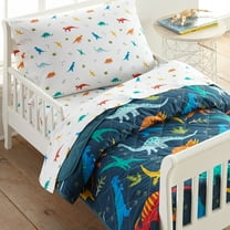 Wildkin Kids 4 Pc Toddler Cotton Bed in a Bag for Boys & Girls (Jurassic Dinosaurs Blue)