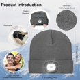 thumbnail image 3 of GRNSHTS LED Lighted Beanie, Unisex Warm Knitted Hat, Rechargeable Headlamp Cap for Outdoors, Tech Gift for Men Dad Father Him, 3 of 6