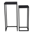 thumbnail image 4 of Sarrasseau Set of 2 Black Marble Square Side Tables, 4 of 9