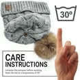 thumbnail image 3 of Lelaffet Women Hat Scarf Set Pom Beanie Girls Cute Winter Ski Hat Slouchy Knit Cap with Fleece Lined Gray-White, 3 of 5