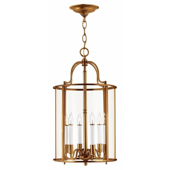 Farmhouse Six Light Chandelier-Heirloom Brass Finish Bailey Street Home 81-Bel-3002328