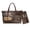 Brown-Aztec Sunflower Highland Cow, variant on Dragon Rose Printed Top Handle Handbag Lightweight Tote Bag Pu Leather Handbag and Wallet Set for Women Ladies Waterproof Shoulder Bag Clutch, Green