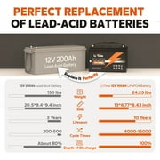 LiTime 12V 100Ah LiFePO4 Lithium Deep Cycle Battery 100A BMS 1280Wh Energy with 14.6V10A Charger
