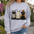 thumbnail image 4 of Halloween Shirt, Black Cat Costume Sweatshirt, Ghost Mummy Witch Kitty Hoodie, Spooky Cat T-Shirt, Cute Halloween Gift for Cat Lovers, 4 of 9