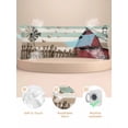 thumbnail image 2 of Windmill Farmhouse Satin Pillowcase for Hair and Skin with Zipper, Soft Breathable Cooling Silk Pillow Cases, Vintage Teal Brown Wooden Butterfly Body Pillow Covers Bed Pillows 20"x54", 2 of 6