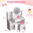 thumbnail image 5 of Veanerwood Kids Vanity Table and Chair Set, Vanity with Chair for Girls with Open Bookshelf & Large Storage Space, White, 5 of 7