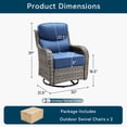 thumbnail image 7 of Unnifurnzi Outdoor Swivel Glider Patio Chairs Patio Swivel Chairs Set of 2 with 6 Inch Thick Cushions High Back Patio Chairs for Deck Porch Poolside Balcony-Gray/Blue, 7 of 7