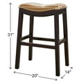 thumbnail image 2 of New Ridge Home Goods Julian 30" Faux Leather and Wood Barstool in Tan/Espresso, 2 of 6