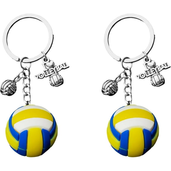 2PCS Volleyball Keychain Car Key Chain Bag Charm Volleyball Accessories Small Gifts Sport Charms Cute Stuff