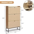 thumbnail image 2 of AVZEAR Narrow Shoe Storage Cabinet with 3 Flip Drawers, Freestanding Shoe Organizer Wooden Closed Shoe Rack, Slim Shoe Cabinet Storage for Entryway, Hallway, Living Room (Natural), 2 of 18