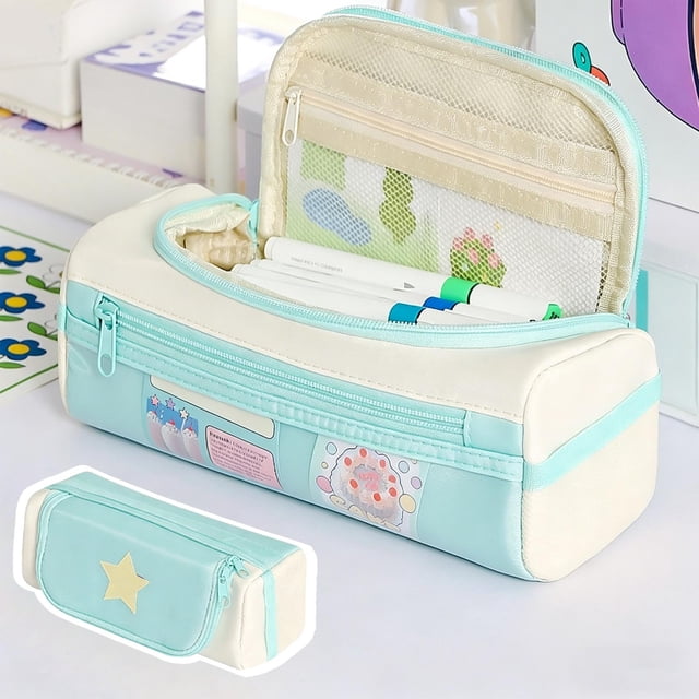 MTBLYS Pencil Case Large Capacity Multifunctional Storage Pouch 9.06X3.35X3.35In Cloth Pencil Holder Home Use