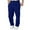 Blue, variant on Mens Lined Sweatpants, Wide Straight Leg Joggers, High Waisted, Workout Yoga Pants with Pockets