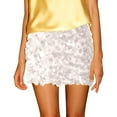 thumbnail image 6 of UQJfacai Sequin Skirt for Women Shine Glitter Sparkle Stretchy Bodycon Mini Skirts Night Out Party, 6 of 6