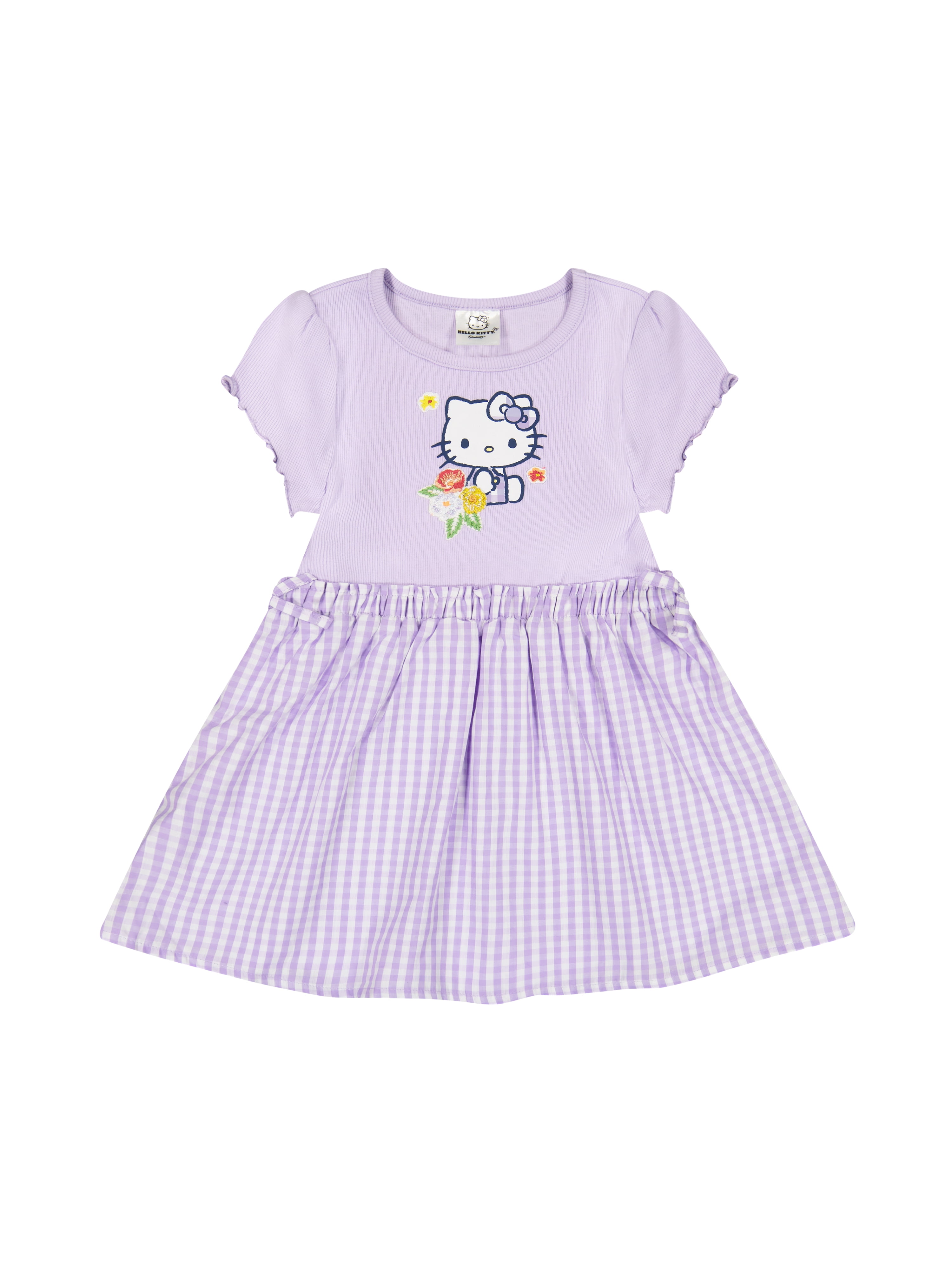 Hello Kitty Toddler Girls Woven Short Sleeve Dress, Sizes 12 Months-5T