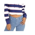 thumbnail image 3 of Dickies Junior's Striped Logo Cropped Hoodie Red overflw Size Medium, 3 of 3