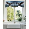 thumbnail image 2 of Flying Eagle Tie Up Valances Curtain, Mountains Blue Sky Kitchen Valances for Windows Decor, Rod Pocket Short Curtains Set for Bedroom/Bathroom, 60"x18", 2 of 9