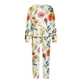 thumbnail image 5 of IROINNID Survêtement pour Femmes Ensemble 2 Pcs Velours Rabais Décontracté Imprimé Manches Longues Col Rond Chandail Haut + Pantalon Ensemble Tenue de Jogging, Rouge, 5 of 5