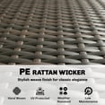 thumbnail image 4 of 3-Piece Outdoor Rattan Wicker Patio Furniture Set, Light Grey PE Wicker Corner Sofa, Ottoman and Glass Top Coffee Table for Backyard, Garden, Porch and Poolside, 68"L x 49"W x 24"H, 4 of 7