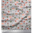 thumbnail image 1 of Soimoi Gray polyester Crepe Fabric Honey Bee & Bettle Bee Insects Printed Fabric 1 Yard 52 Inch Wide, 1 of 1