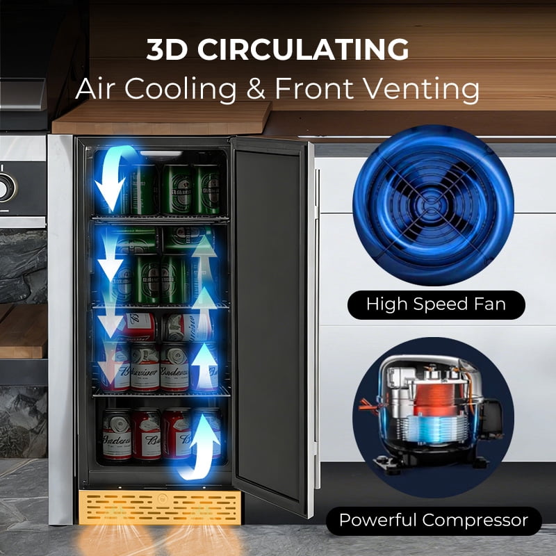 Whynter Stainless Steel Built-in or Freestanding 2.9 Cu ft. Beer Keg Froster Beverage Refrigerator