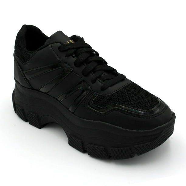 Tenis tipo deportivo Exterior Piel vegana Color Negro Para Mujer De RBCOLLECTION