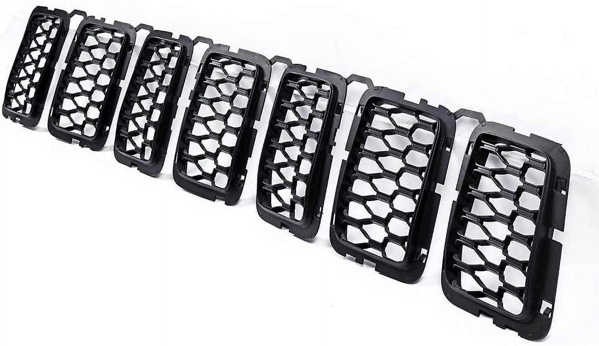 XBEEK Matte Black Honeycomb Front Grill Inserts Mesh Grille Fits