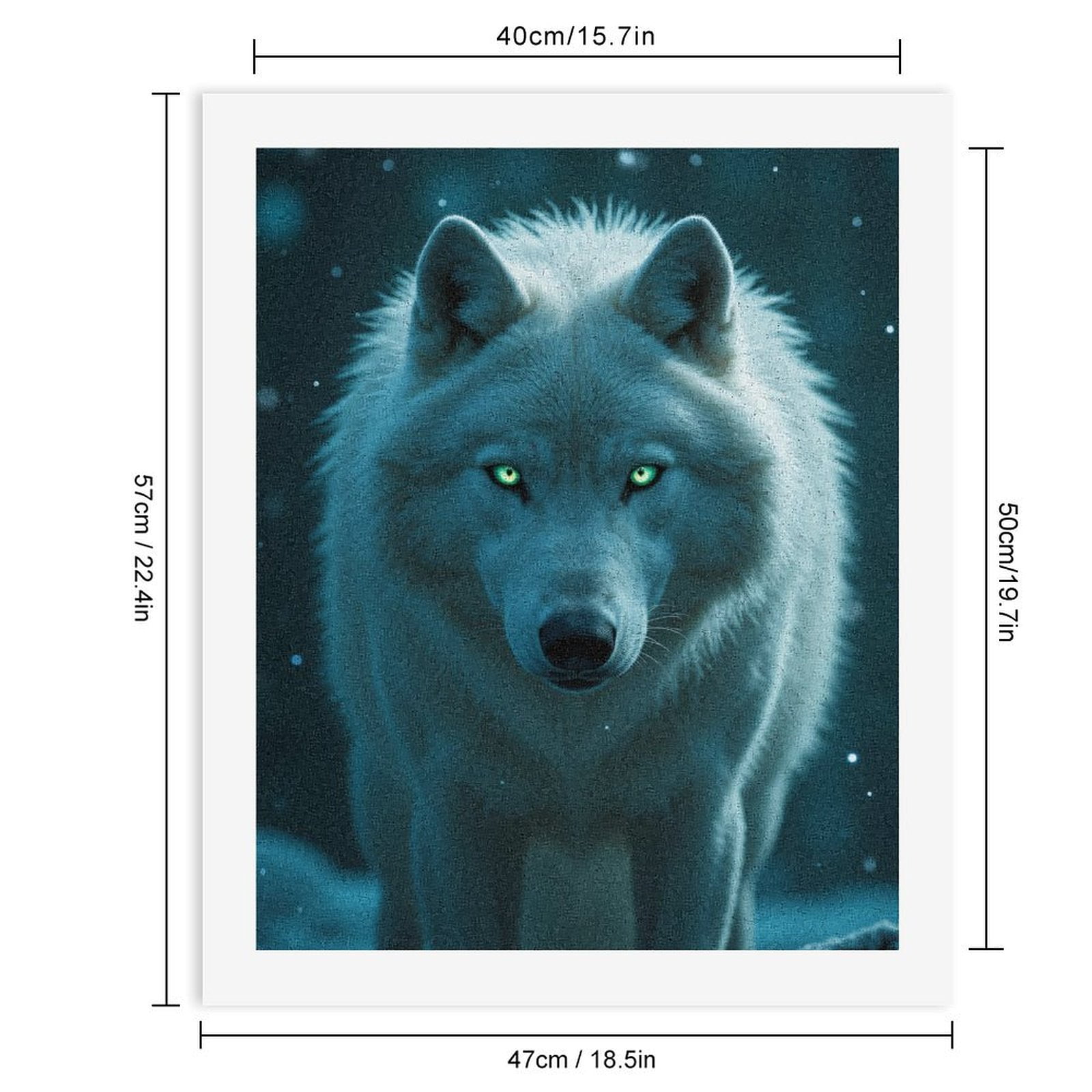 Paint By Numbers Kit for Adults Beginner - DIY White Wolf Luminous Eyes Winter Night Canvas Painting Kits for Adults, Frameless Paint By Number for Adults for Home Wall Decor 16x20 Inch