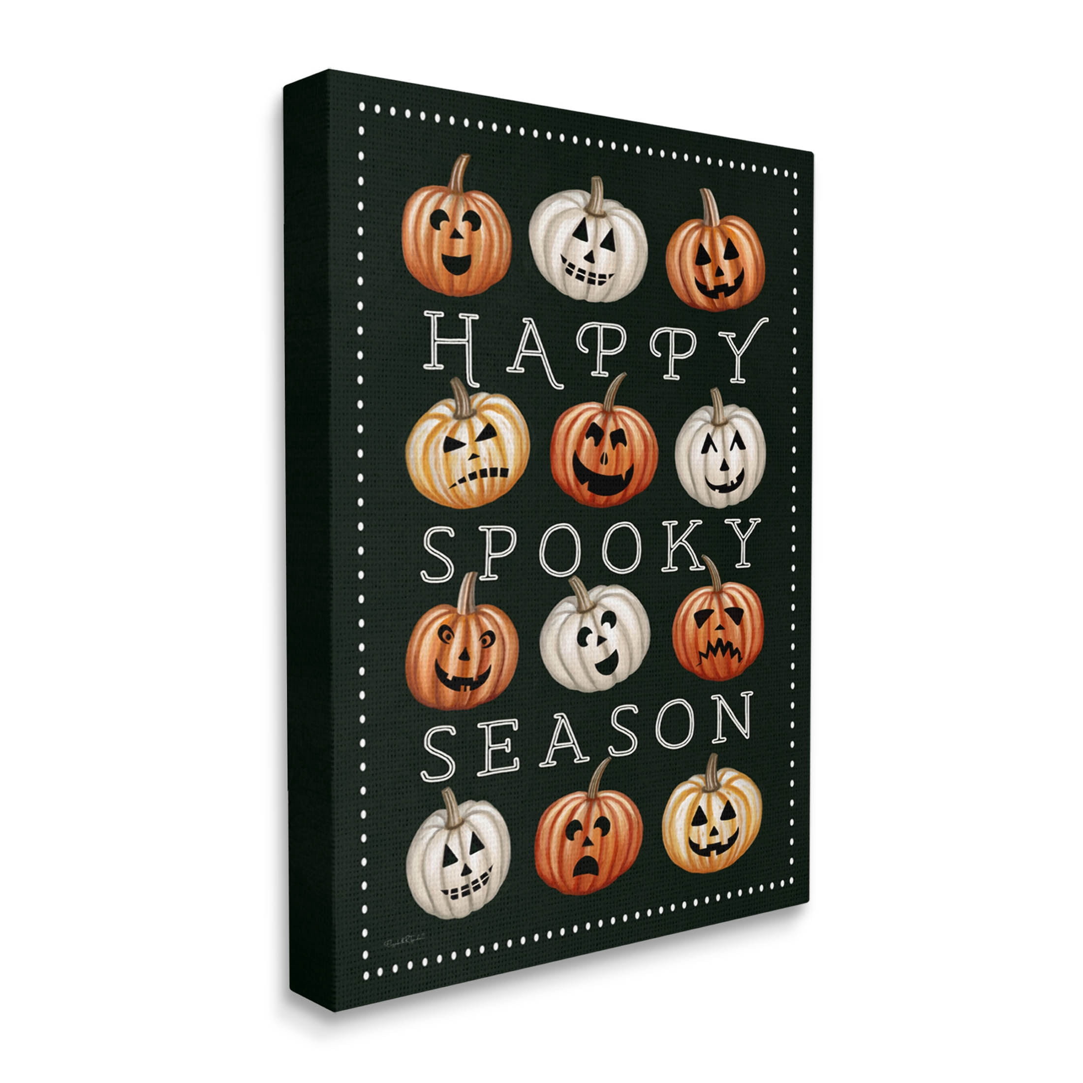 Stupell Industries Happy Spooky Season Pumpkins Graphic Art Gallery Wrapped Canvas Print Wall Art, Design by Elizabeth Tyndall