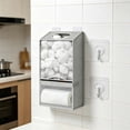 thumbnail image 4 of Space-Saving Extra Large 2-in-1 Grocery Bag Holder, Wall Mounted Non-Woven Fabric Trash Roll Dispenser Organizer with Adhesive Hooks, 1-Pcs, 4 of 6