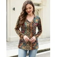 thumbnail image 3 of Weardear Women Casual Dressy Tops V Neck Long Sleeve Blouse Loose Fit Trendy Tunic Clothes, M, 3 of 6
