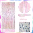 thumbnail image 4 of Metallic Foil Fringe Curtain Transparent Pink Backdrop Decorative Door Window Curtain for Birthday Party Baby Shower Wedding Bachelorette, Christmas, New Year Party Decorations, 4 of 5