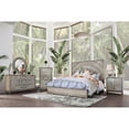 thumbnail image 2 of FOA Meriah 2pc Antique Gray Wood Bedroom Set - Queen + Nightstand, 2 of 10
