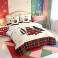 thumbnail image 2 of Manfei Country Pink Christmas 7-Piece Twin Bedding,Rustic Santa Hat Bedding Comforter Set,Xmas Reversible, 2 of 7