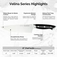 thumbnail image 3 of 8” Chef Knife – Razor Sharp German Steel DIN1.4116 – All-Purpose Kitchen Knife for Slicing, Dicing & Chopping – Full Tang & Ergonomic Handle – Home Essential Kitchen Knife – Gift Box – Velina series, 3 of 8