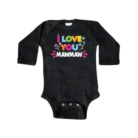 

Inktastic I Love You Mawmaw with Flowers Gift Baby Girl Long Sleeve Bodysuit
