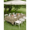 thumbnail image 3 of Outdoor Tablecloth with Umbrella Hole and Zipper, Brown Stripes Rectangle Table Cloth 60x84 Inch Waterproof Tablecloth, Simple Geometric Modern Monochrome Picnic Table Cover for Patio Camping, 3 of 7