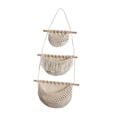 thumbnail image 2 of Hanging Fruit Baskets Macrame Hanging Basket Bohemian Decor Indoor Plant Holder Storage Basket for Organizing Potato Kitchen Beige, 2 of 8