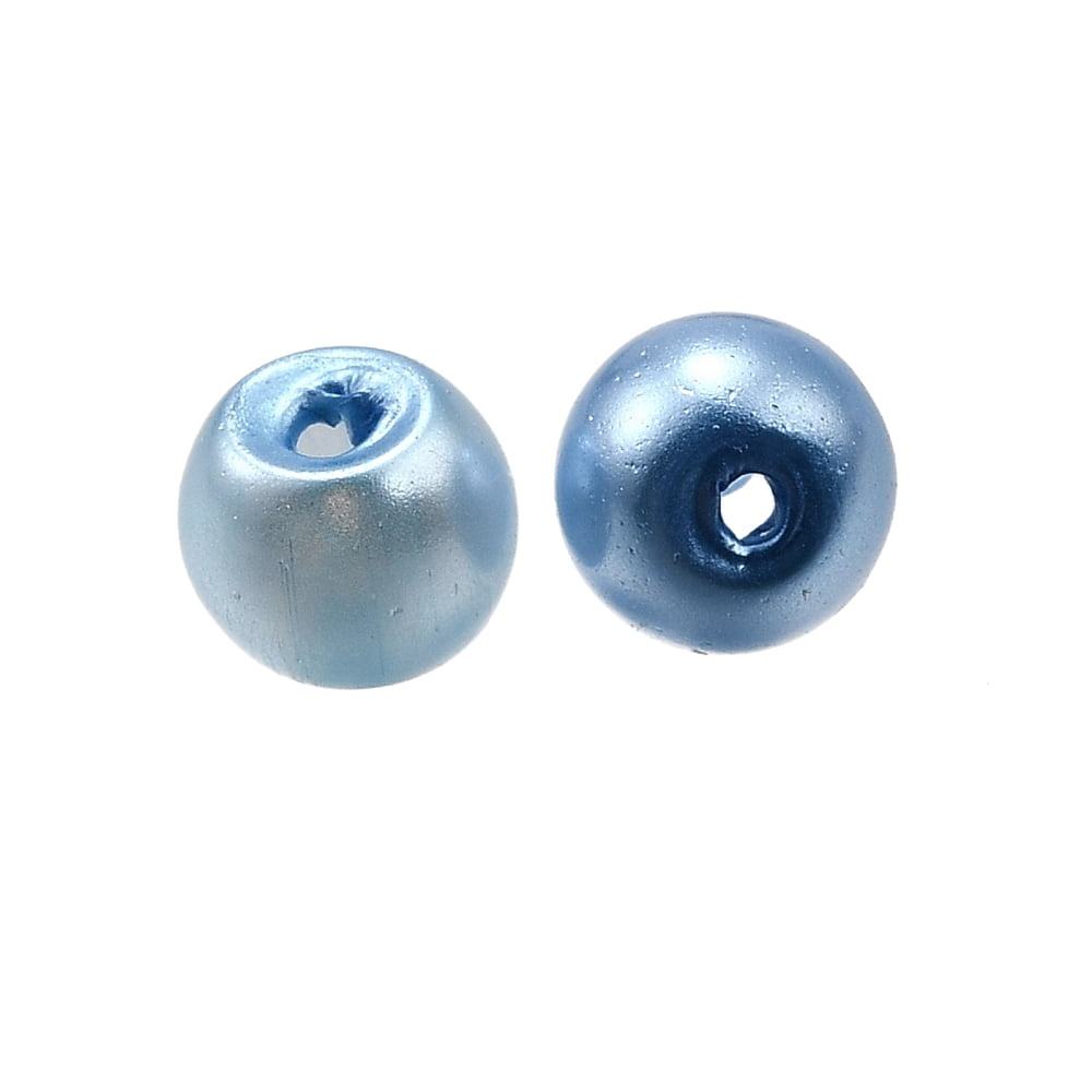 500gs Baking Painted Pearlized Glass Pearl Round Beads Light Sky Blue 4x3.5mm Hole: 1mm about 6000pcs/500g