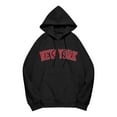 thumbnail image 4 of XIAONU Womens Hoodies Retro Letter Print Hooded Fleece Sweatshirt Peasure Long Sleeve With Pocket Drawstring Hoodie, 4 of 4