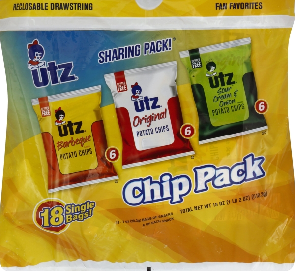 Utz Potato Chip Pack, 18 Count