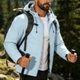 thumbnail image 4 of longantii Mens Waterproof Jackets Lightweight Windbreaker Collared Raincoat Long Sleeve Zip Up Coat Relaxed Fit Spring Fall Hiking Streetwear Blue 2XL, 4 of 5