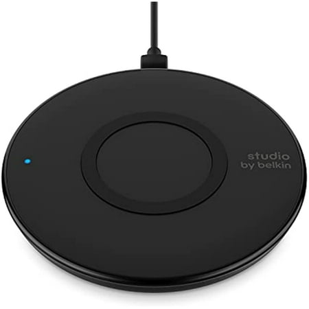 Studio by Belkin Universal Qi Wireless Charging Pad 10W Wireless Charger for iPhone 11, 11 Pro, 11 Pro Max, XS, XS Max, XR, X, 8+ 8,/ Samsung Galaxy, Note & More (Renewed)