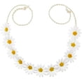 thumbnail image 3 of Paquete de 2 diademas de flores de margarita, corona de girasol, diademas de estilo bohemio para novias, mujeres, niñas, hippies, bodas, festivales de playa (blanco) Sailing Electrónica, 3 of 5